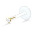 Stone Bezel Set Labret Push-in LA-181